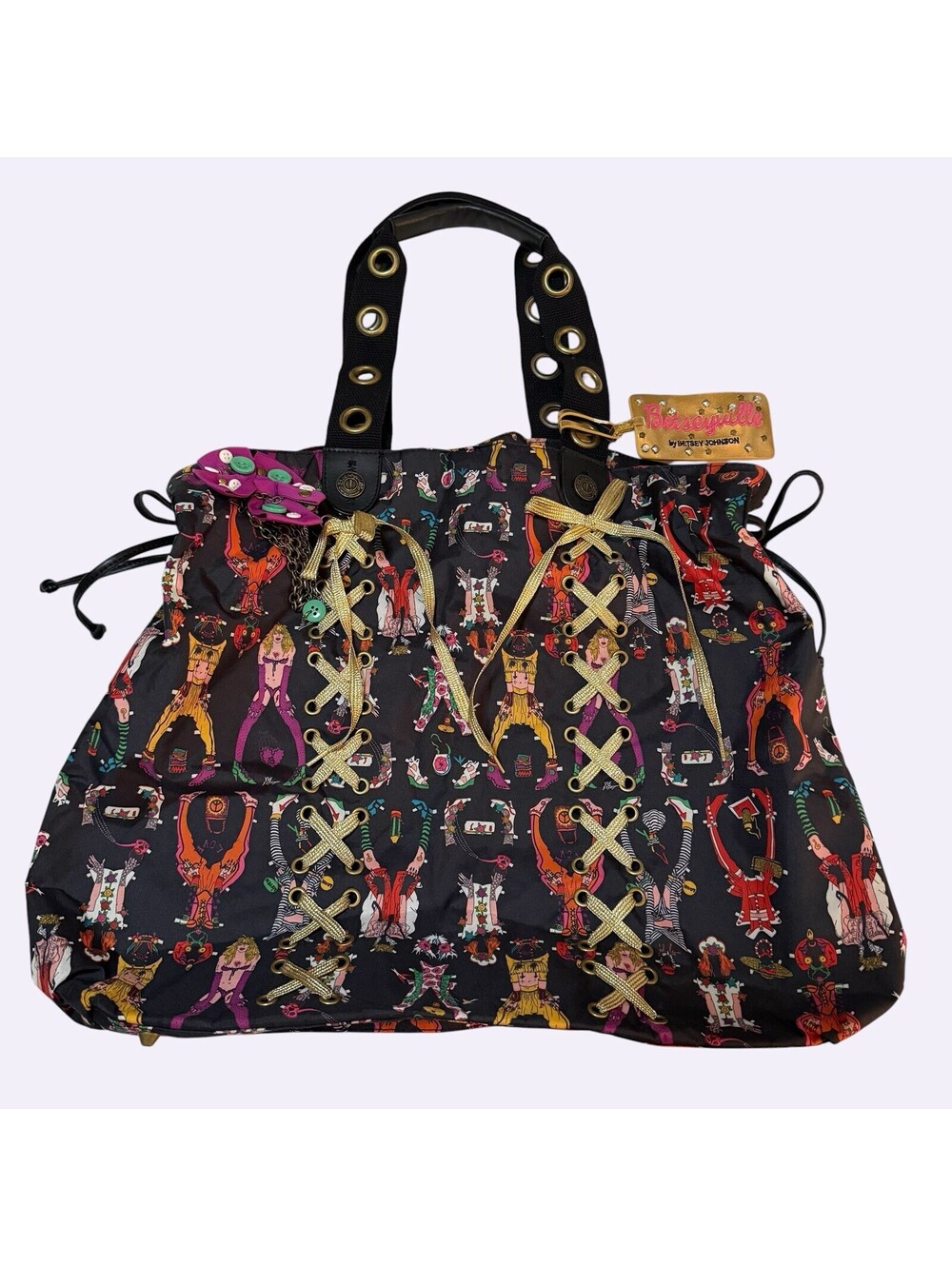 Betseyville Betsey Johnson Punk Paperdoll Rockstar 80s Fashions Bag RARE
